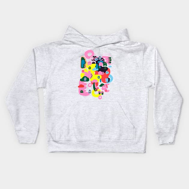 Abstracty mish mash Kids Hoodie by juliechicago